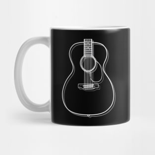 Concert Style Acoustic Guitar Body Outline Dark Theme Mug